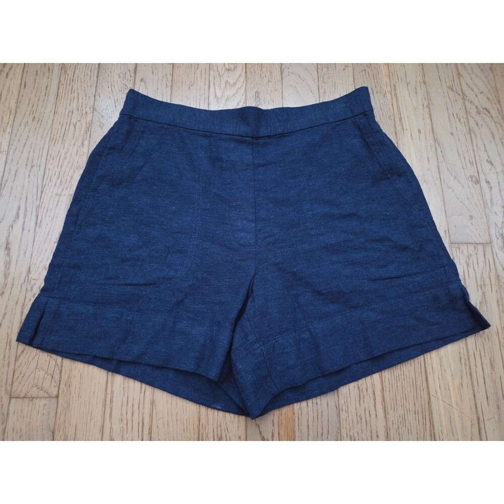 Banana Republic Linen Blend Shorts Women's Small Navy Blue Relaxed Pockets
